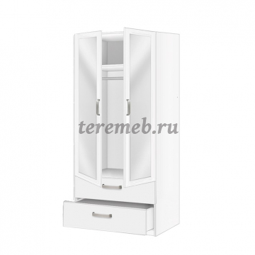 Шкаф 2-х дверный с ящиками Лотос 8.024z c зеркалом - фото товара, ракурс 1