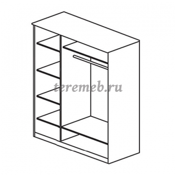 Шкаф 3-х дверный с ящиками Лотос 8.032z с зеркалом, цена 25400 руб. - фото товара, ракурс 2