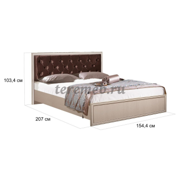 Кровать 1,6 Габриэлла 06.02-03 (вудлайн кремовый/сандал белый), Артикул К-1155, Размеры (ДхГхВ): 2070 х 1744 х 1034 мм, спальное место:, 1600 х 2000 мм