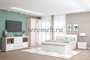 Шкаф 3-х дверный Кэт-4 (бодега светлый/кайман белый), Артикул ШР-1185, Размеры (ДхГхВ): 1450 х 585 х 2200 мм