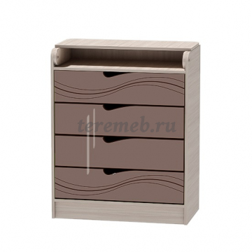 Комод Бриз МДФ (волна) с пеленальным столиком (ясень шимо светлый/шоколад), цена 8450 руб. - фото товара, ракурс 2