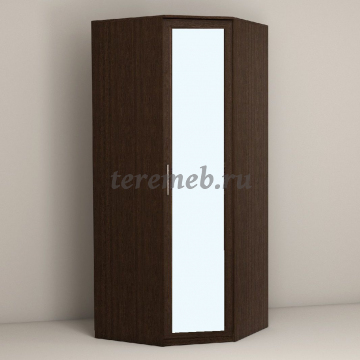 Шкаф угловой Кэт-4 с зеркалом (венге/кайман коричневый) - фото товара, ракурс 1