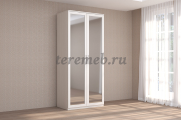 Шкаф 2-х дверный Кэт-4 с зеркалами (бодега светлый/кайман белый) - фото товара, ракурс 1