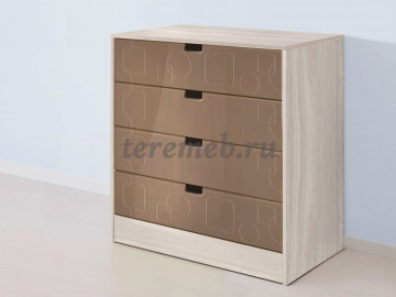 Комод Бриз МДФ (квадрат, ясень шимо светлый/шоколад) - фото товара, ракурс 1