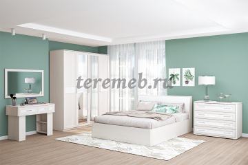 Кровать с подъёмным механизмом 1,6 Кэт-4 арт.033 (бодега светлый/кайман белый), Артикул Д-1318, Размеры (ДхГхВ): 2164 х 1642 х 935 мм, спальное место:, 1600 х 2000 мм