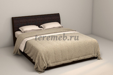 Кровать 1,6 Кэт-4 арт.001 с настилом (венге/кайман коричневый) - фото товара, ракурс 1