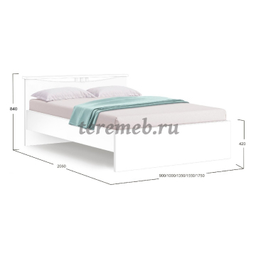Кровать 1,6 Мелисса, Артикул 3331323, Размеры (ДхГхВ): 2050 х 1750 х 710 мм, спальное место:, 1600 х 2000 мм