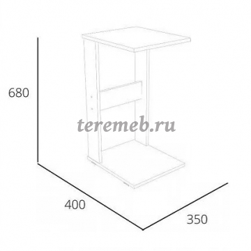 Стол журнальный Флинт НМ 011.68 Х (цемент темный), цена 1350 руб. - фото товара, ракурс 2