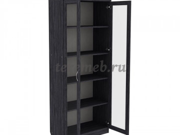 Шкаф для книг Гарун 218, Материалы: ЛДСП; МДФ; ПВХ; Стекло, Цвет: Арктика, Дуб сонома, Венге