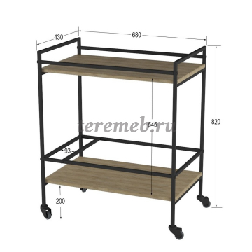 Стол сервировочный Спич (дуб сонома), Артикул СС-1575, Размеры (ДхГхВ): 680 х 430 х 820 мм
