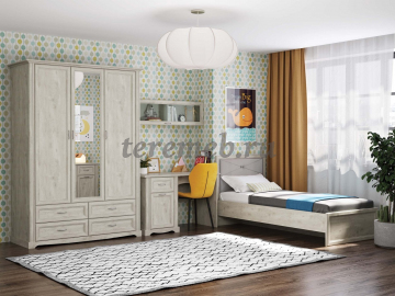 Стол письменный Сохо 32.29, Материалы: ЛДСП; МДФ; ПВХ; ДВП; Металл, Цвет: Бетон пайн белый/Бетон пайн патина