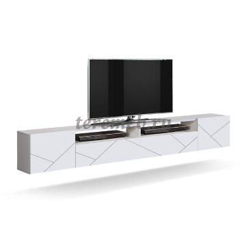 Тумба под ТВ Прага с фрезеровкой (белый) - фото товара, ракурс 1