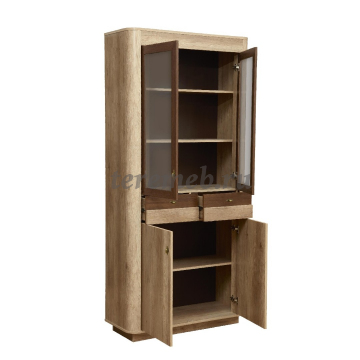 Стенка Фантазия, Материалы: ЛДСП; МДФ; ПВХ; ДВП;, Стекло; Металл, Цвет: Дуб каньон/Дуб кальяри