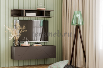 Стенка Саммит вариант №16 (анкор темный/графит) - фото товара, ракурс 1