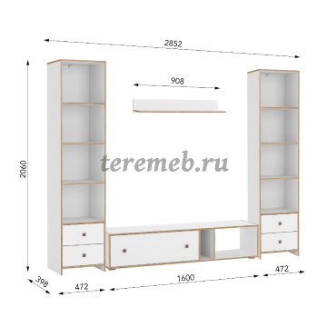Стенка Дакота вариант 1 - фото товара, ракурс 3