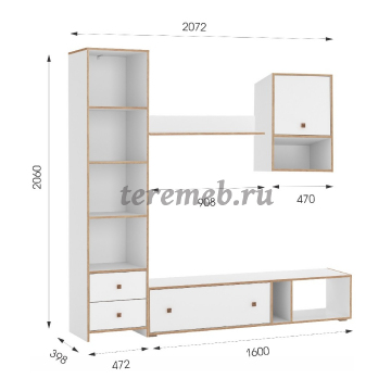 Стенка Дакота вариант 2 - фото товара, ракурс 3
