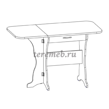 Стол-книжка СТ-03 (анкор светлый), Артикул С-1660, Размеры (ДхГхВ): в сложенном виде:, 790 х 600 х 760 мм, в разложенном виде:, 1200 х 600 х 760 мм