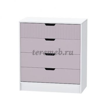 Комод Бриз МДФ (полосы, белый/ирис) - фото товара, ракурс 1