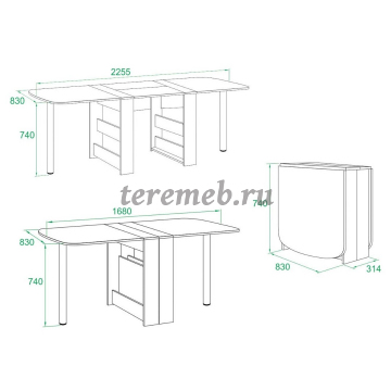 Стол-книжка СП-11.1 (венге), Материалы: ЛДСП; ПВХ; Металл, Цвет: Венге