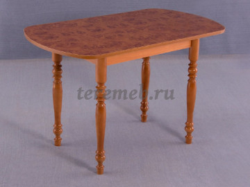 Стол обеденный на деревянной опоре 1200х700 (светлый орех/корень вяза) - фото товара, ракурс 1