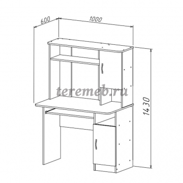 Стол компьютерный Интел-15 (дуб сонома/белый), цена 9200 руб. - фото товара, ракурс 2