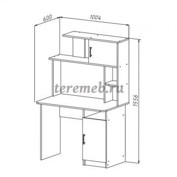 Стол компьютерный Интел-12 (бодега тёмный/бодега светлый), цена 10200 руб. - фото товара, ракурс 2