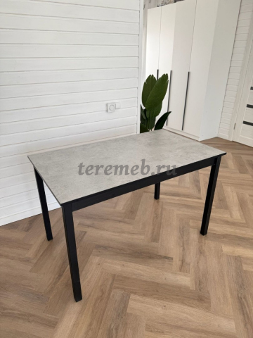 Стол обеденный Эльдо (120х70) (чёрный/бетон чикаго светлый) - фото товара, ракурс 1