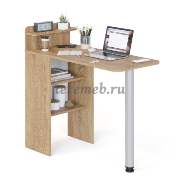 Стол раскладной Сокол СП-19 (дуб сонома), Артикул СО-2106, Размеры (ДхГхВ): в сложенном виде:, 446 х 312 х 910 мм, в разложенном виде:, 996 х 446 х 910 мм