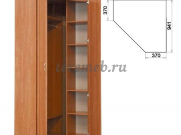 Шкаф угловой Гарун 401, Материалы: ЛДСП; МДФ; ПВХ; ДВП; Металл, Цвет: Арктика, Дуб сонома, Венге/Дуб молочный