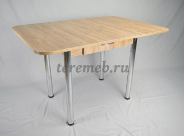 Стол обеденный раскладной Эггер с ящиком, Артикул Д-2115, Размеры (ДхГхВ): в сложенном виде:, 600 х 800 х 750 мм, в разложенном виде:, 1200 х 800 х 730 мм