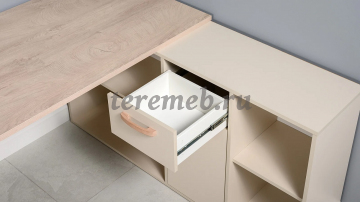 Стол письменный Лайт 03.245 F (дуб эндгрейн элегантный/сатин), Материалы: ЛДСП; ПВХ; ДВП; Металл, Цвет: Дуб эндгрейн элегантный/Сатин