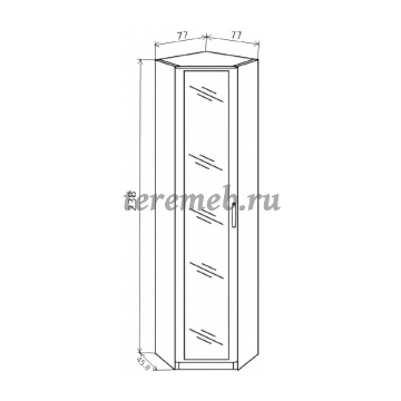 Шкаф угловой для одежды Лотос 8.05z с зеркалом, цена 12350 руб. - фото товара, ракурс 2
