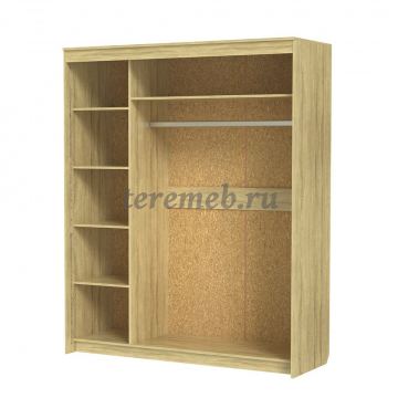 Шкаф-купе ШК-21 Феникс с зеркалом, Материалы: ЛДСП; ПВХ; ДВП;, Зеркало; Металл, Цвет: Белый, Дуб молочный, Дуб сонома/Белый, Дуб сонома, Дуб вотан, Орех, Ясень шимо тёмный/Ясень шимо светлый, Венге/Дуб молочный