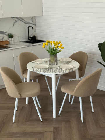 Стул Элион (белый/мадера 37), Артикул С-2230, Размеры (ДхГхВ): 520 х 590 х 820 мм