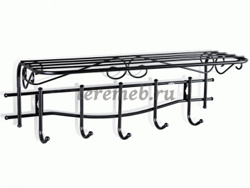 Вешалка настенная Грация 1/5 (чёрный) - фото товара, ракурс 1