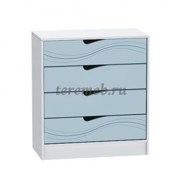 Комод Бриз МДФ (волна, белый/антарктида) - фото товара, ракурс 1