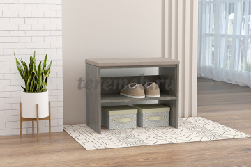 Тумба для обуви 600 Мягкая (камень темный) - фото товара, ракурс 1