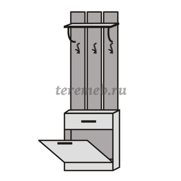 Тумба с вешалкой Иннэс-6 МДФ, цена 7950 руб. - фото товара, ракурс 2