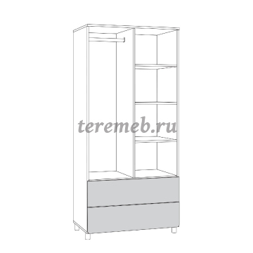 Шкаф 2-х дверный Эйп 13.334, цена 15200 руб. - фото товара, ракурс 2