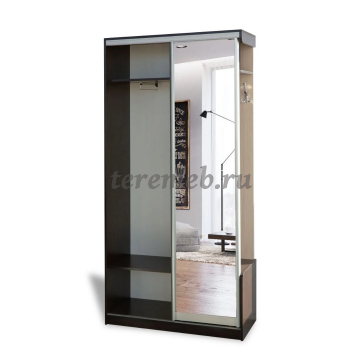 Прихожая-купе Лайт (венге/ясень шимо светлый), Артикул П-2493, Размеры (ДхГхВ): 1036 х 420 х 2100 мм