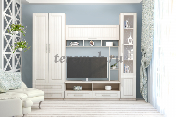 Стенка Аллегро-9 МДФ (гравировка) без карнизов - фото товара, ракурс 1