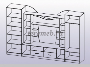Стенка Аллегро вариант 5 (ясень шимо темный/ясень шимо светлый), цена 38950 руб. - фото товара, ракурс 2