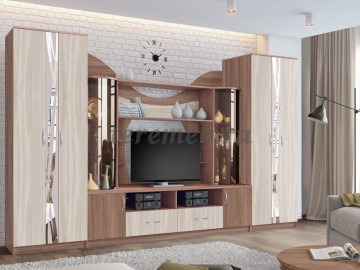 Стенка Аллегро вариант 5 (ясень шимо темный/ясень шимо светлый) - фото товара, ракурс 1