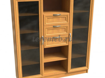 Библиотека Феникс вариант №2, Материалы: ЛДСП; МДФ; ПВХ; ДВП; Стекло; Металл, Цвет: Дуб молочный, Дуб сонома, Орех, Ясень шимо тёмный/Ясень шимо светлый, Венге/Дуб молочный