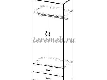 Шкаф 2-х дверный Феникс ШК-2/5, цена 9150 руб. - фото товара, ракурс 2