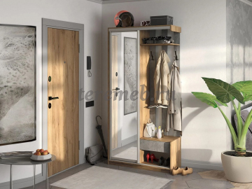 Прихожая-купе Лайт (дуб крафт золотой/ателье светлое) - фото товара, ракурс 1