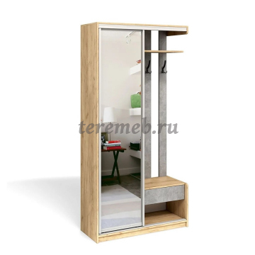 Прихожая-купе Лайт (дуб крафт золотой/ателье светлое), цена 15900 руб. - фото товара, ракурс 2