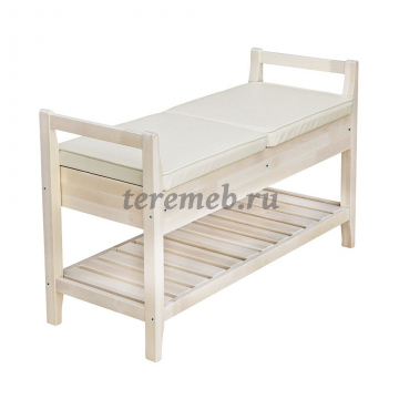 Скамья для прихожей Н Элегия, Материалы: Дерево; Фанера;, ППУ; Ткань; Экокожа, Цвета каркаса: Снег, Лак, Орех, Венге, Цвета обивки: По каталогу