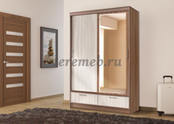 Шкаф-купе 008 Диал (ясень шимо темный / ясень шимо светлый) - фото товара, ракурс 1