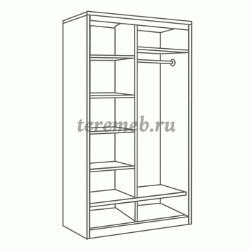 Шкаф-купе 008 Диал (ясень шимо темный/ясень шимо светлый), цена 18900 руб. - фото товара, ракурс 2